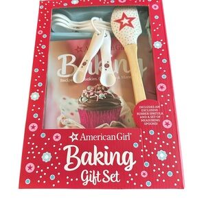 NIB American Girl Doll Baking Set with Recipe Book, Spatula/Measuring Spoons